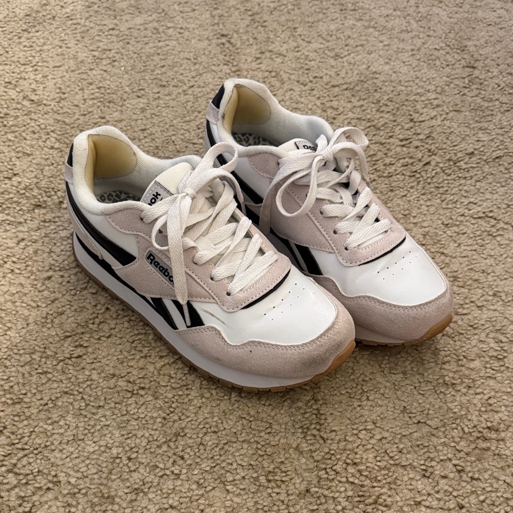 Reebok Classic White and Black Trainers